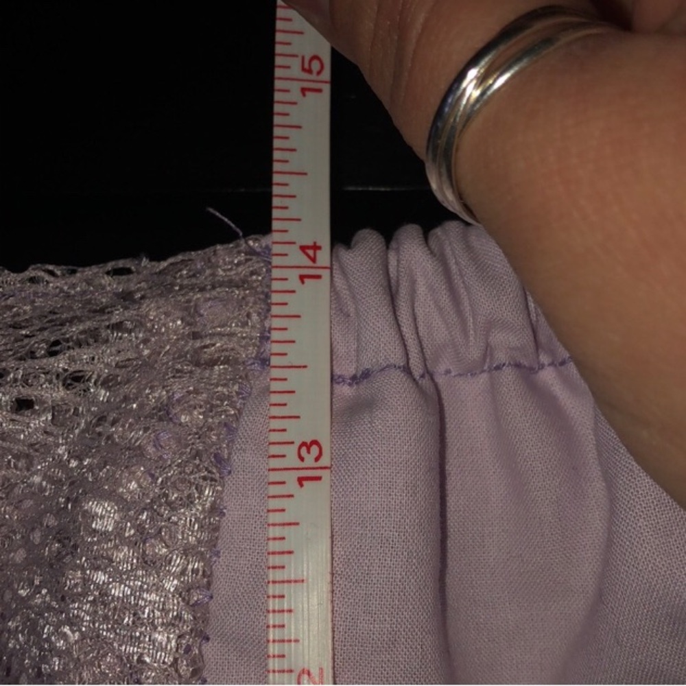 Sheer Side Shiny Lace and Cotton Plus Size Lavender Cardigan & Skirt XXL 47-52” - Picture 10 of 12